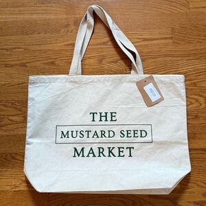 NWT The Mustard Seed Market Reusable Tote Bag 100% Cotton Machine Washable